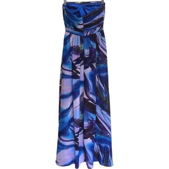 Women's Jump Strapless Hi/Lo Floral Embellished Formal Dress Size 3/4 - Picture 2 of 6